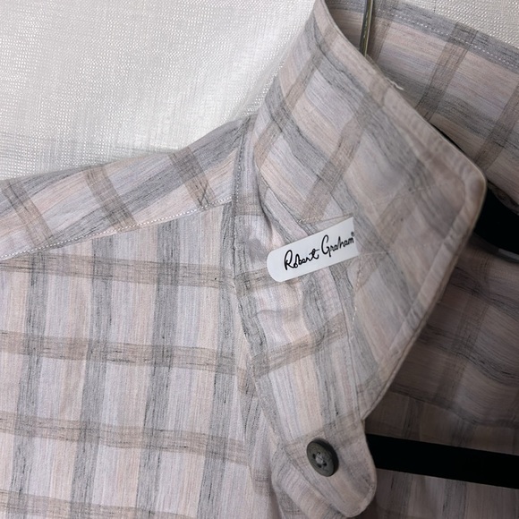 Robert Graham men checkered shirt 15.5” cotton , long sleeve , - Picture 5 of 13
